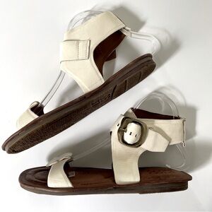 Women's White Leather Sandals